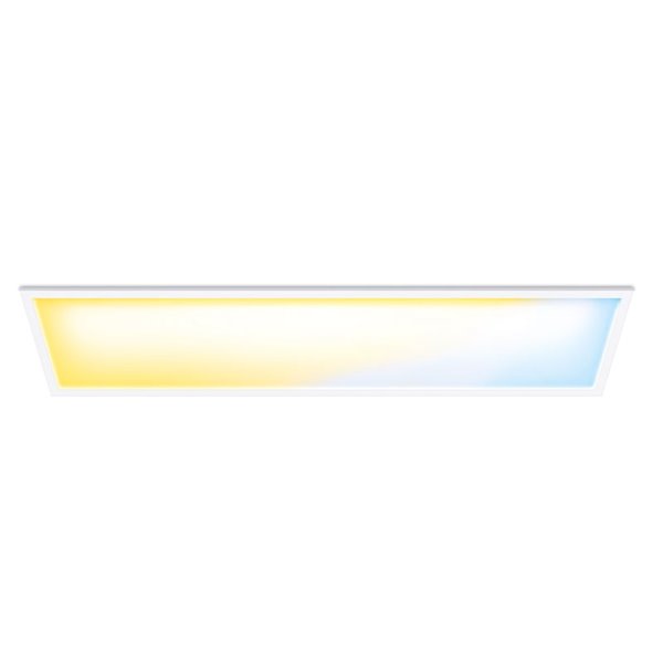Plafón LED rectangular inteligente WiZ blanco 30x120cm, 36W 3400Lm, blanco regulable 2700-6500K