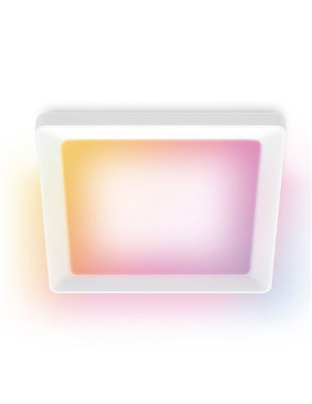 Plafonnier LED carré intelligent WiZ 12 W blanc, 30 x 30 cm, 1600 lm, intensité variable 2200-6500 K RGB