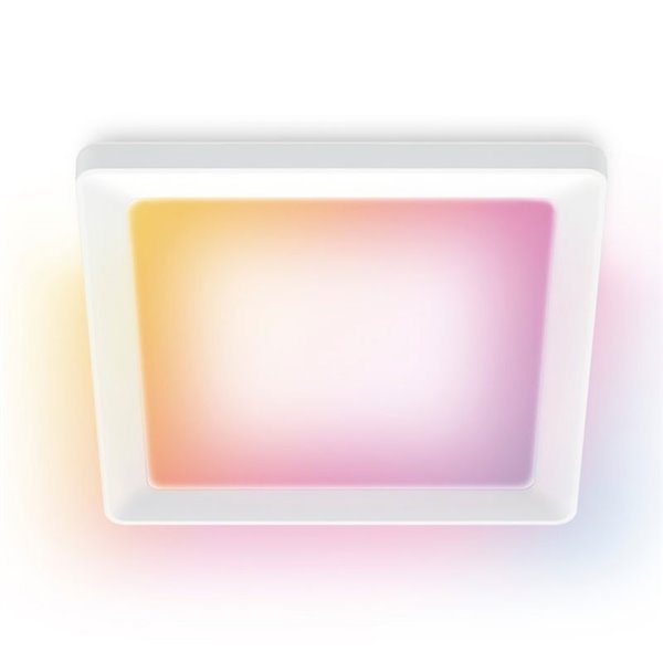 Plafón cuadrado LED inteligente WiZ 12W blanco, 30x30cm 1600Lm, regulable 2200-6500K RGB