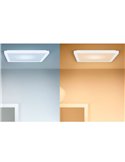 Plafón cuadrado LED inteligente WiZ 12W blanco, 30x30cm 1600Lm, regulable 2200-6500K RGB