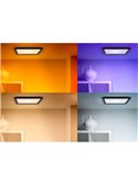 Luminária de teto quadrada inteligente WiZ LED 12W preta, 30x30cm 1600lm, dimerizável 2200-6500K RGB