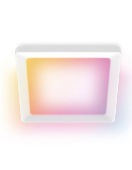 Plafón cuadrado LED inteligente WiZ 17W blanco, 40x40cm 2200Lm, regulable 2200-6500K RGB