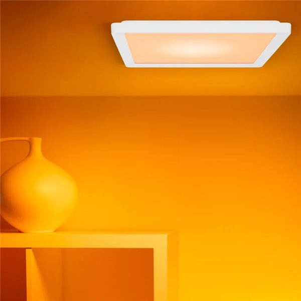 Plafonnier carré LED intelligent WiZ 17 W blanc, 40 x 40 cm, 2 200 lm, intensité variable 2 200-6 500 K RGB