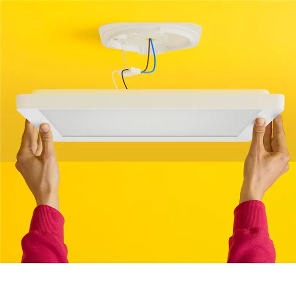 Plafón cuadrado LED inteligente WiZ 17W blanco, 40x40cm 2200Lm, regulable 2200-6500K RGB