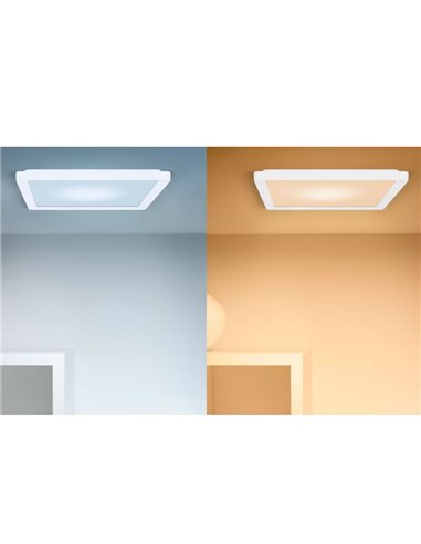 Plafonnier carré LED intelligent WiZ 17 W blanc, 40 x 40 cm, 2 200 lm, intensité variable 2 200-6 500 K RGB