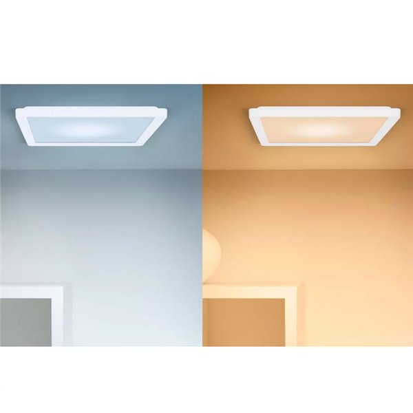 Plafonnier carré LED intelligent WiZ 17 W blanc, 40 x 40 cm, 2 200 lm, intensité variable 2 200-6 500 K RGB