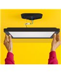 Plafón cuadrado LED inteligente WiZ 17W negro, 40x40cm 2200Lm, regulable 2200-6500K RGB