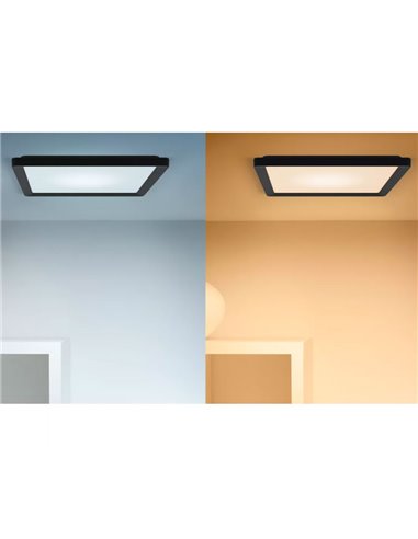 Plafón cuadrado LED inteligente WiZ 17W negro, 40x40cm 2200Lm, regulable 2200-6500K RGB