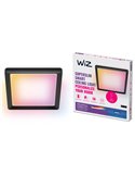 Luminária de teto quadrada inteligente WiZ LED 17W preta, 40x40cm 2200lm, dimerizável 2200-6500K RGB