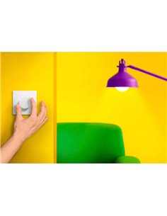 Interrupteur rotatif intelligent WiZ DIAL SWITCH, sans fil, rechargeable par USB, blanc, Wi-Fi 2