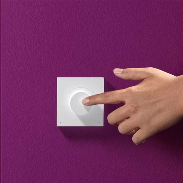 Interrupteur rotatif intelligent WiZ DIAL SWITCH, sans fil, rechargeable par USB, blanc, Wi-Fi