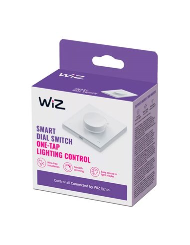 Interruptor giratorio inteligente WiZ DIAL SWITCH, inalámbrico, recargable USB, blanco Wifi