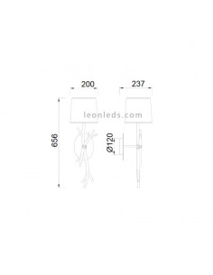 Aplique de pared Rústico Serie Sabina 6180 de Mantra Iluminación al mejor precio | LeonLeds 2