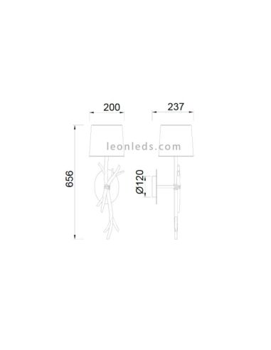 Aplique de pared Rústico Serie Sabina 6180 de Mantra Iluminación al mejor precio | LeonLeds