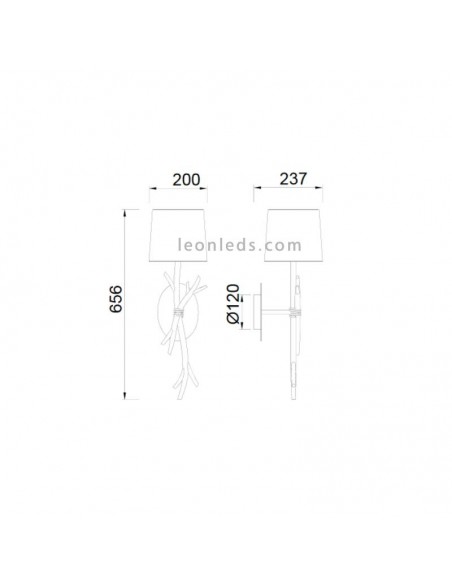 Aplique de pared Rústico Serie Sabina 6180 de Mantra Iluminación al mejor precio | LeonLeds