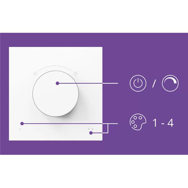 Interruptor giratorio inteligente WiZ DIAL SWITCH, inalámbrico, recargable USB, blanco Wifi