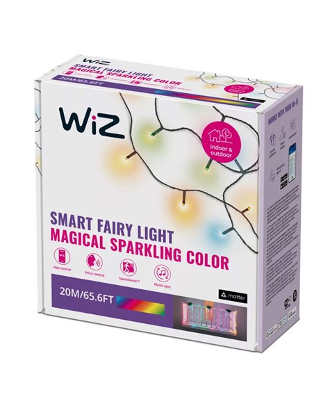 Guirnalda de luces LED inteligente WiZ 20m FAIRY LIGHT, a todo color 2700 - 5000 +RGB, 160 LED, IP44