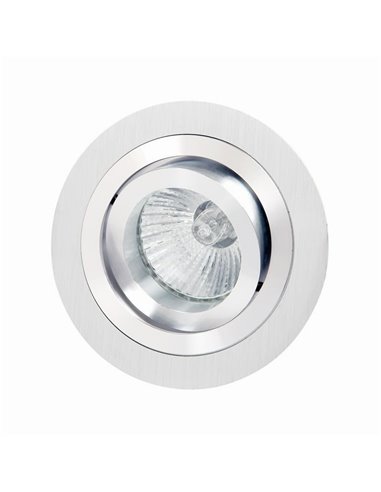Aro empotrable redondo basculante BASICO GU10, níquel satinado, corte Ø80mm, Ø92mm referencia