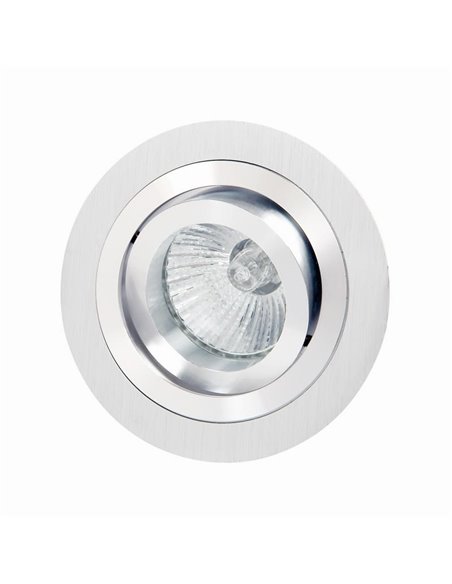 Aro empotrable redondo basculante BASICO GU10, níquel satinado, corte Ø80mm, Ø92mm referencia