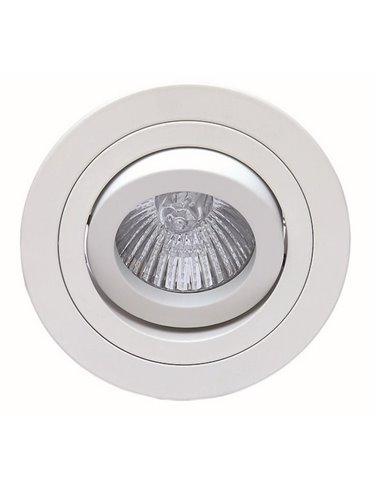 Aro empotrable redondo basculante BASICO GU10, blanco, corte Ø80mm, Ø92mm