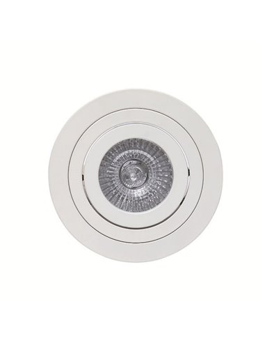 Aro empotrable redondo basculante BASICO GU10, blanco, corte Ø80mm, Ø92mm