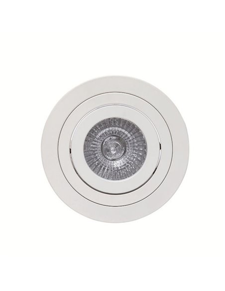 Bague encastrée inclinable ronde BASIC GU10, blanche, découpes Ø80 mm et Ø92 mm