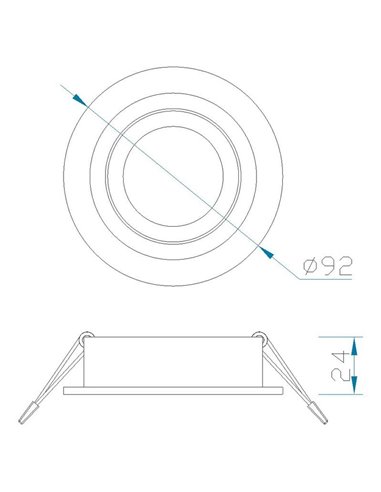 Bague encastrée inclinable ronde BASIC GU10, blanche, découpes Ø80 mm et Ø92 mm