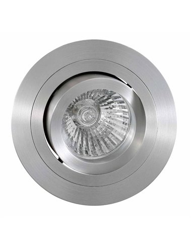 Aro empotrable redondo basculante BASICO GU10, aluminio, corte Ø80mm, Ø92mm