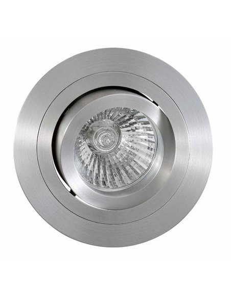 Aro empotrable redondo basculante BASICO GU10, aluminio, corte Ø80mm, Ø92mm