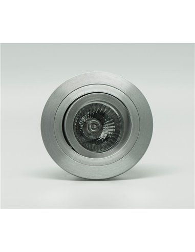Aro empotrable redondo basculante BASICO GU10, aluminio, corte Ø80mm, Ø92mm