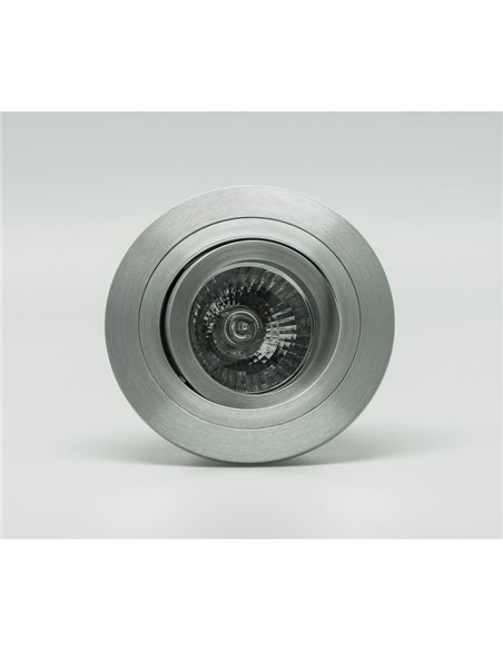 Aro empotrable redondo basculante BASICO GU10, aluminio, corte Ø80mm, Ø92mm