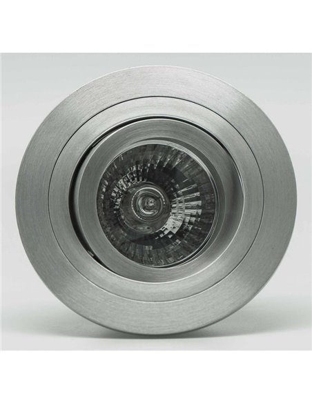 Aro empotrable redondo basculante BASICO GU10, aluminio, corte Ø80mm, Ø92mm