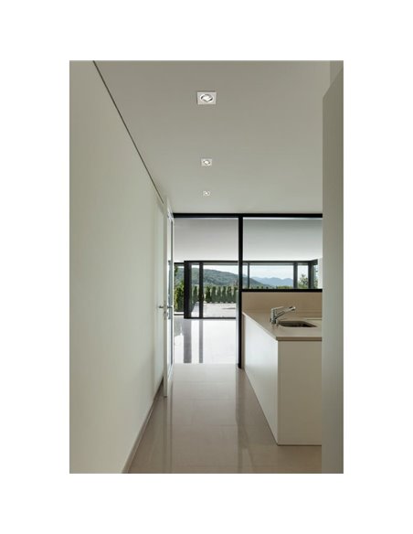 Aro empotrable redondo basculante BASICO GU10, aluminio, corte Ø80mm, Ø92mm