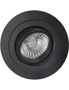 Aro empotrable redondo basculante BASICO GU10, negro, corte Ø80mm, Ø92mm