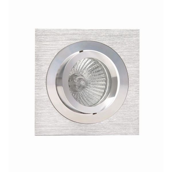 Aro empotrable Cuadrado de corte redondo Nickel Satinado | LeonLeds Aros empotrables