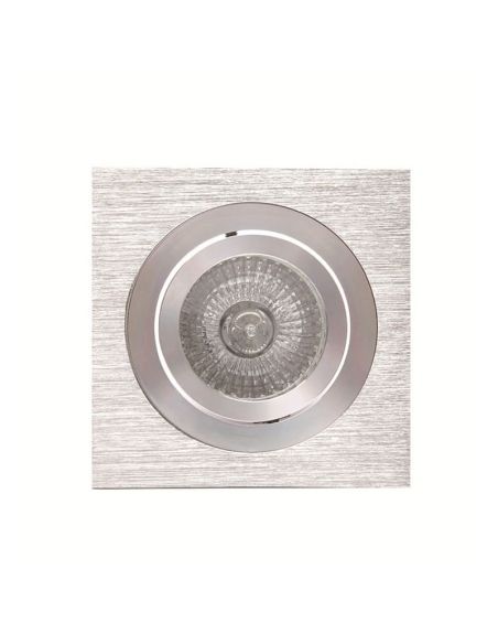 Aro empotrable Cuadrado de corte redondo Nickel Satinado | LeonLeds Aros empotrables