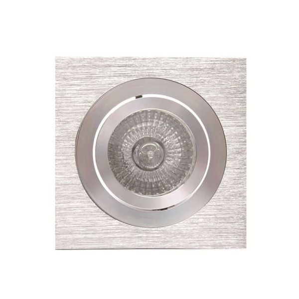 Anneau carré encastré à facettes rondes, nickel satiné | Anneaux encastrés LeonLeds