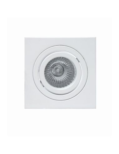 Anneau encastré carré inclinable avec découpe ronde en blanc mat | Anneaux encastrés LeonLeds