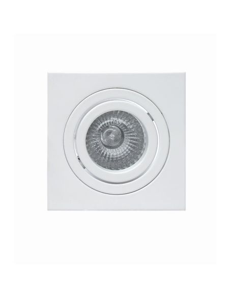 Aro empotrable cuadrado basculante corte redondo de color Blanco Mate | LeonLeds Aros Empotrables