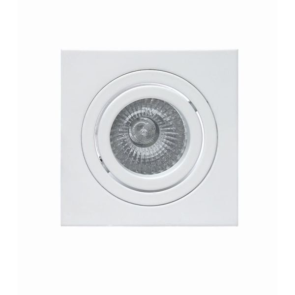 Aro empotrable cuadrado basculante corte redondo de color Blanco Mate | LeonLeds Aros Empotrables