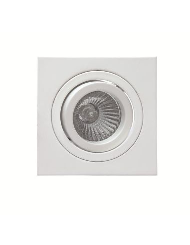 Aro empotrable cuadrado basculante corte redondo de color Blanco Mate | LeonLeds Aros Empotrables