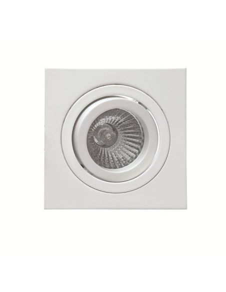Aro empotrable cuadrado basculante corte redondo de color Blanco Mate | LeonLeds Aros Empotrables