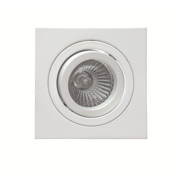 Aro empotrable cuadrado basculante corte redondo de color Blanco Mate | LeonLeds Aros Empotrables