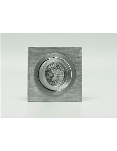 Anel embutido inclinável quadrado BASIC GU10, alumínio, corte redondo Ø80mm, 92x92mm