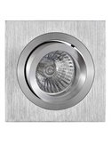 Aro empotrable cuadrado basculante BASICO GU10 aluminio, corte redondo Ø80mm, 92x92mm