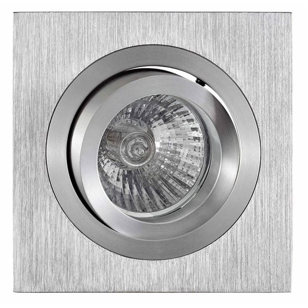 Aro empotrable cuadrado basculante BASICO GU10 aluminio, corte redondo Ø80mm, 92x92mm