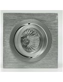 Aro empotrable cuadrado basculante BASICO GU10 aluminio, corte redondo Ø80mm, 92x92mm