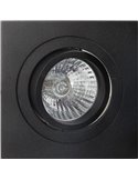 Aro empotrable cuadrado basculante BASICO GU10 negro, corte redondo Ø80mm, 92x92mm