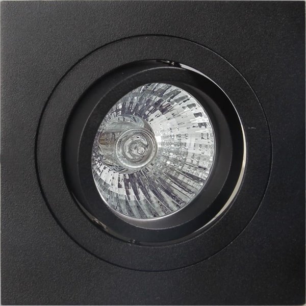 Aro empotrable cuadrado basculante BASICO GU10 negro, corte redondo Ø80mm, 92x92mm