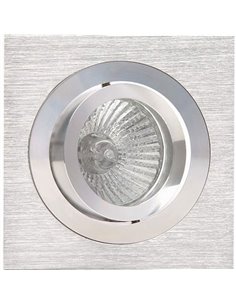 Aro empotrable cuadrado basculante BASICO GU10 níquel satinado, corte redondo Ø80mm, 92x92mm